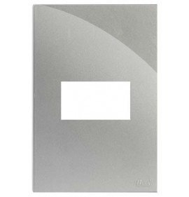 Placa 1 Módulo Horizontal com Suporte 4x2 - RECTA PRATA GLOSS